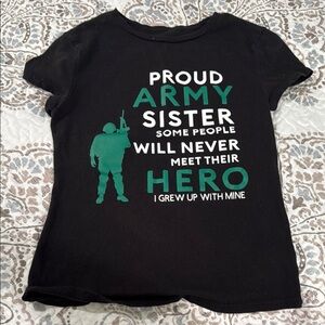 Black Proud Army Sister T-Shirt